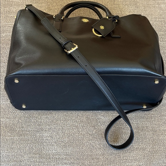 TORY BURCH Black Saffiano Leather Robinson Large Purse Tote Bag Shopper - Picture 3 of 9